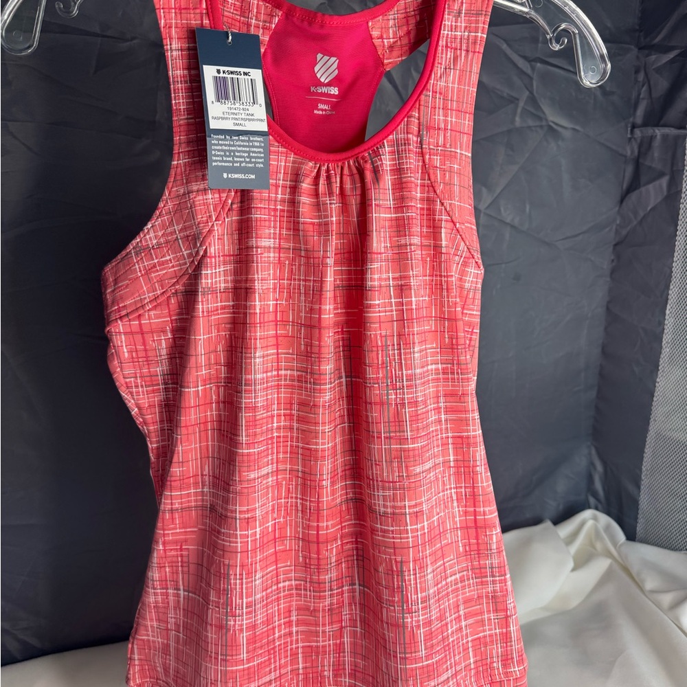 K-Swiss Pink Fitted Sleeveless Tank Top